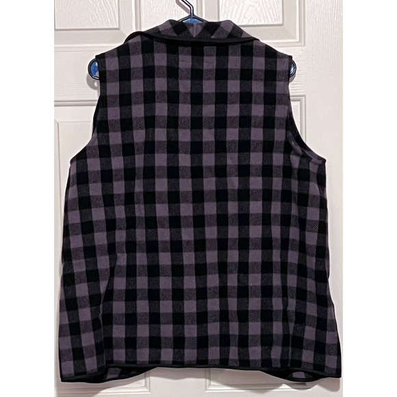 Stormy Kromer Women's Black Gray Plaid Waterfall Vest Real Quality Size XL - Picture 2 of 4